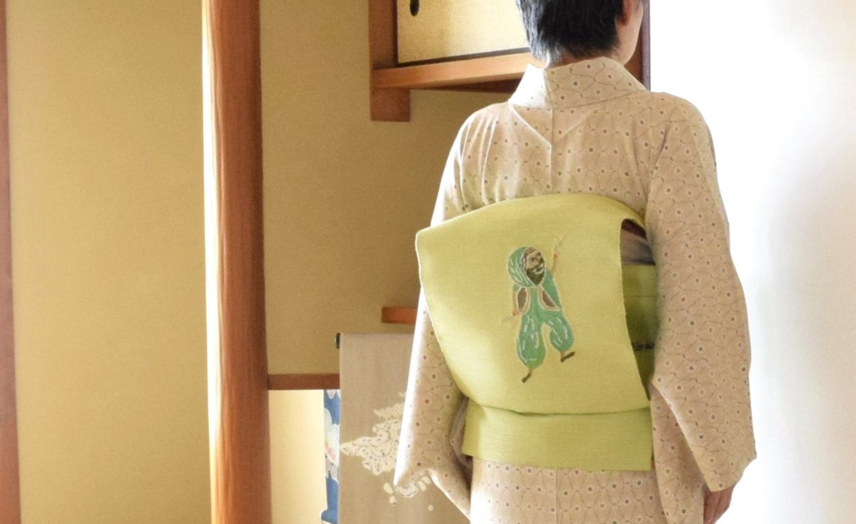 小紋　立涌小花　八寸　手織り　草木染め　アラビアンナイト　夢訪庵　今小路 あま宮　神無月のキモノ