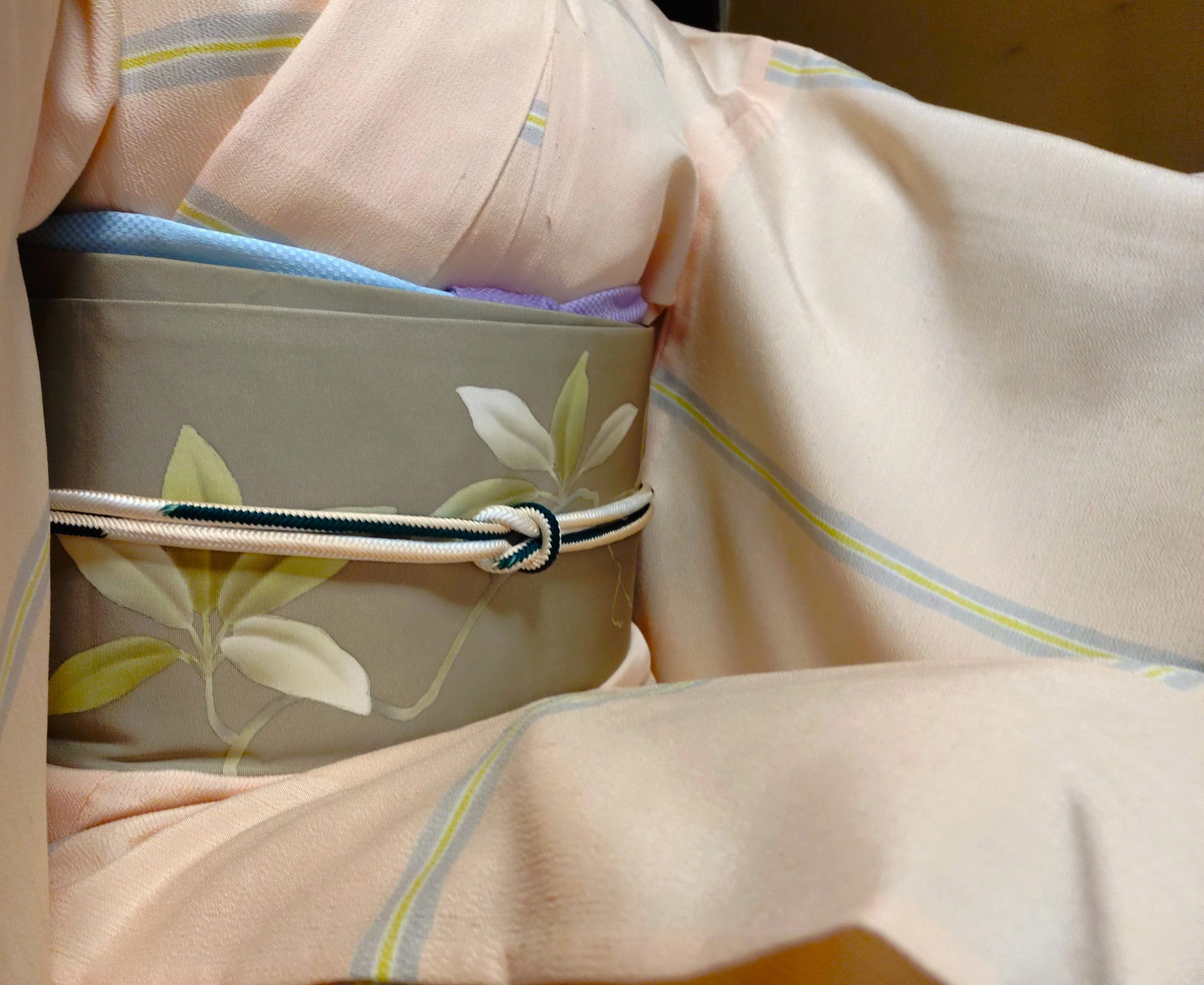 単衣 紬ちりめん 横段間道 塩瀬の染帯 季節の染帯 あけび 今小路 あま宮 神無月のキモノ 室町パトロールキモノ