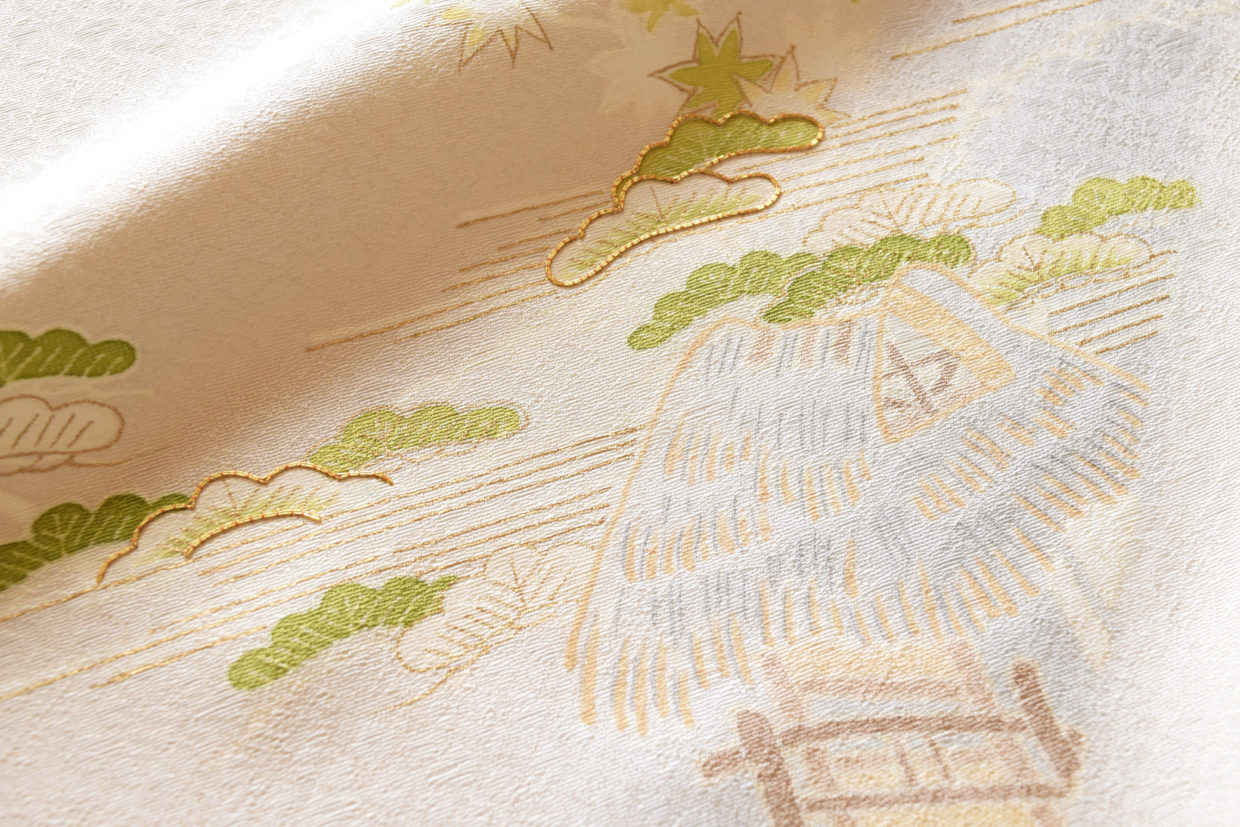 単衣　附下　左段御所解　今小路 あま宮　京都　京友禅　糊糸目