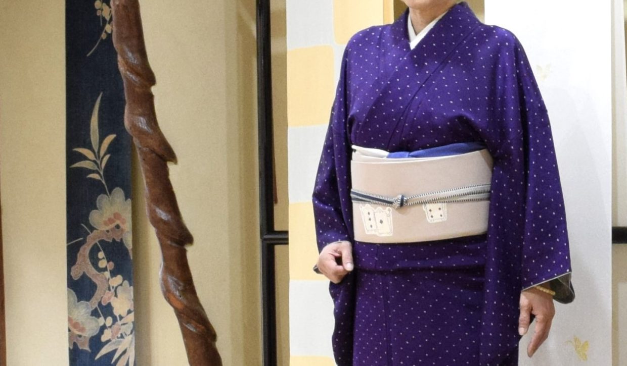 小紋　真糊　伊勢型小紋　一越　三枚笹　塩瀬の染帯　トランプの兵隊　今小路 あま宮　睦月のキモノ