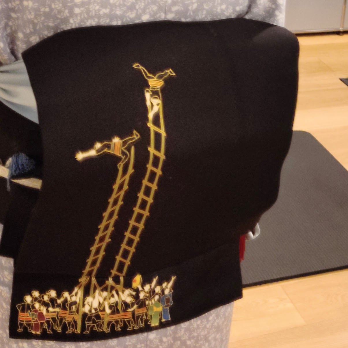 塩瀬の染め帯　季節の染帯　染の九寸名古屋帯　出初式　松の内のキモノ　今小路 あま宮　睦月のキモノ