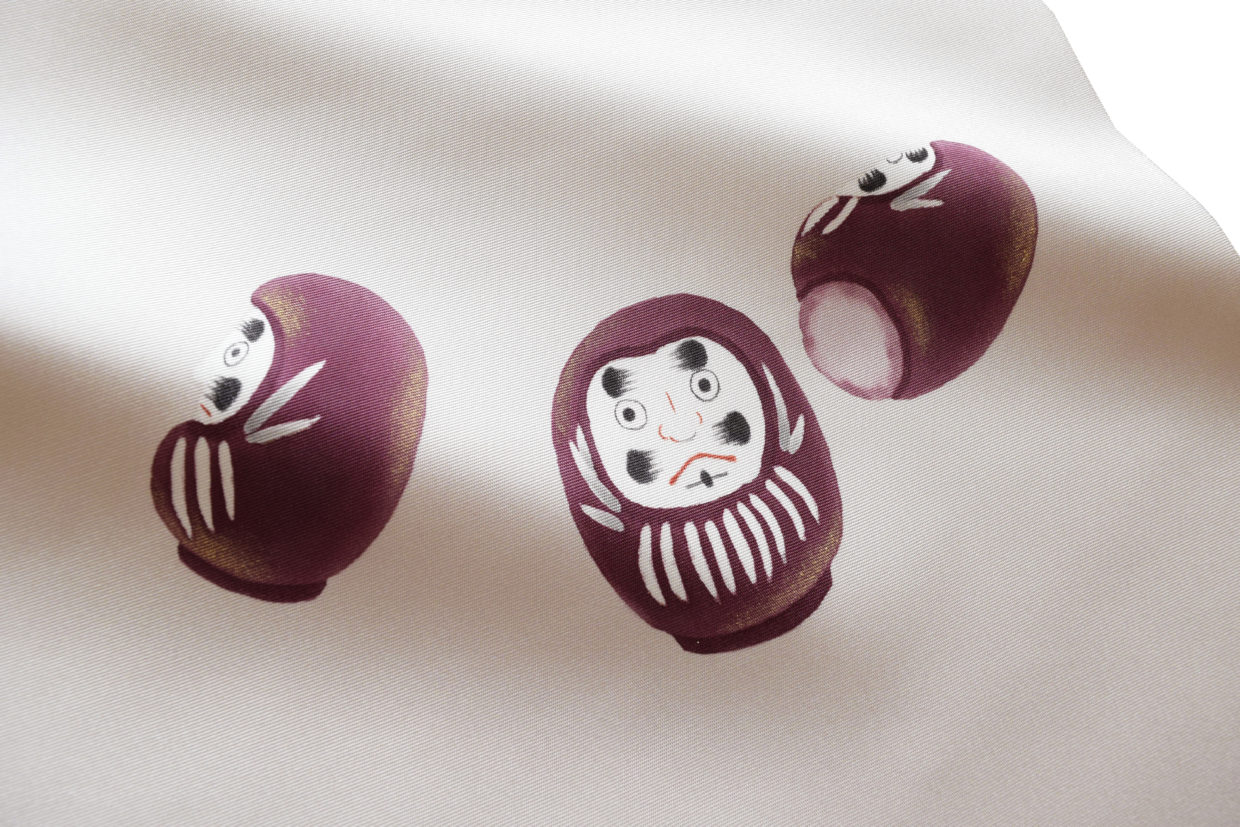 京都　今小路 あま宮　塩瀬の染帯　染の九寸名古屋帯　達磨　七転八起　2026　