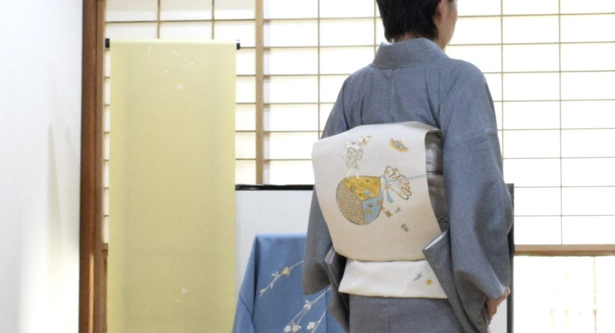 江戸小紋　小宮康孝　唐せみ　地機　本場結城紬　塩瀬の染帯　宝袋　今小路 あま宮　睦月のキモノ　松の内のキモノ