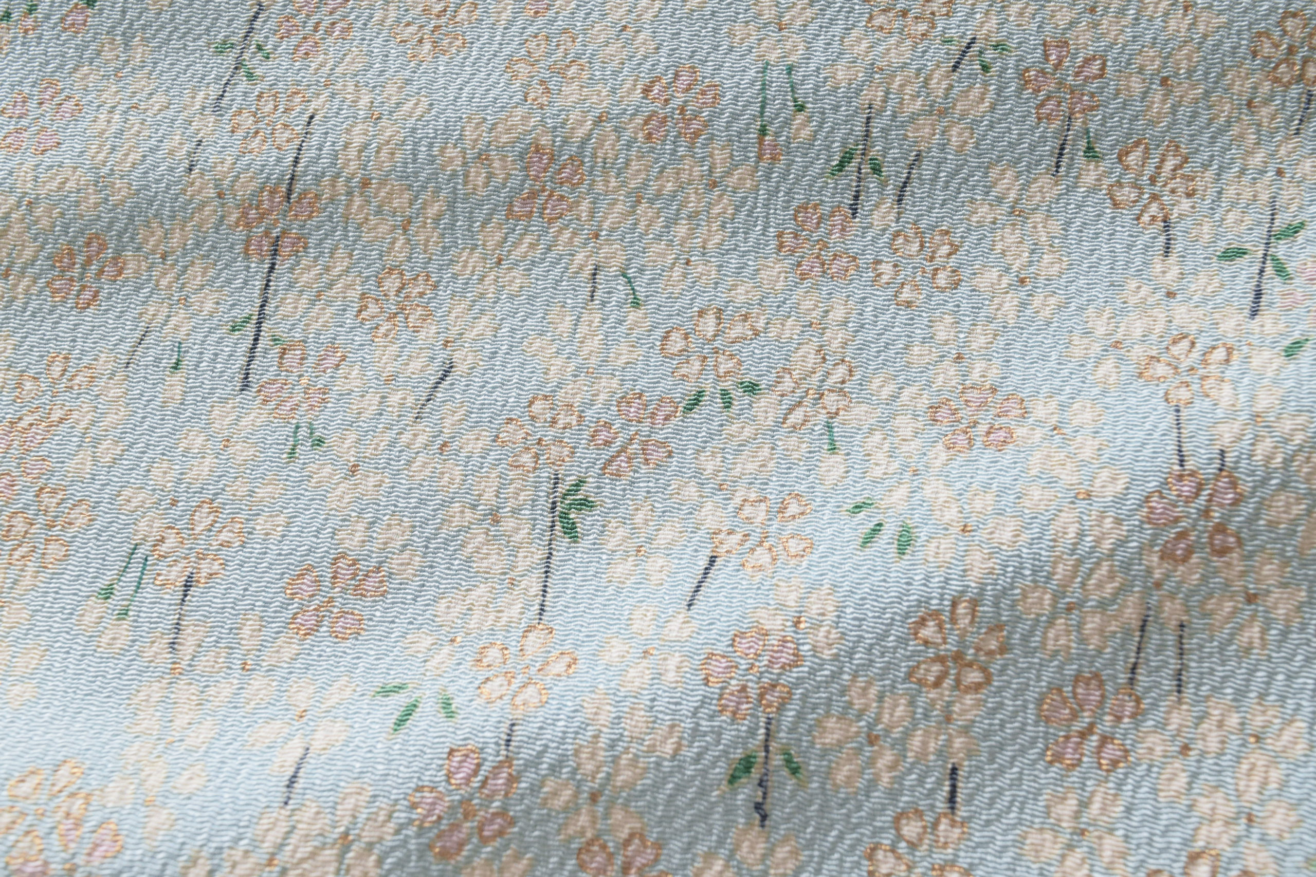 染の九寸名古屋帯 縮緬 真糊友禅 枝垂れ桜 今小路 あま宮 京都