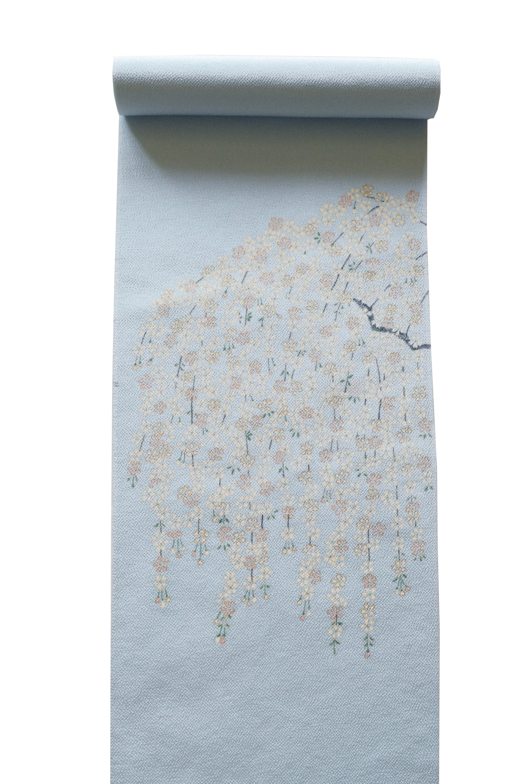 染の九寸名古屋帯 縮緬 真糊友禅 枝垂れ桜 今小路 あま宮 京都