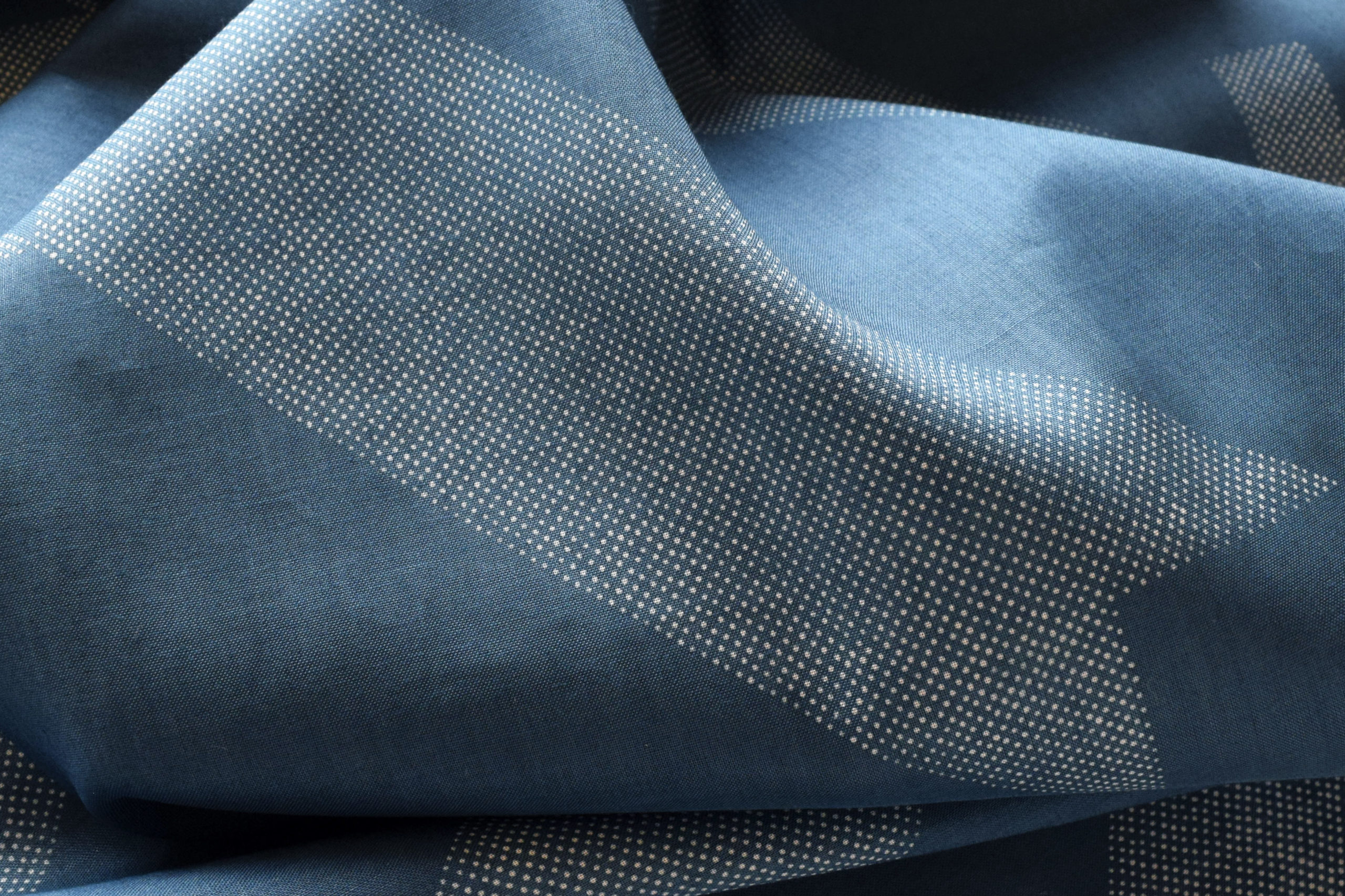 インド綿麻 浴衣 真糊 伊勢型小紋 2026 今小路 あま宮 斜矢羽根段