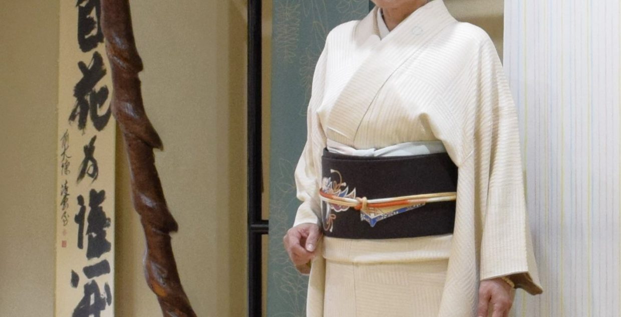 小紋　絞り　飛び柄小紋　環　塩瀬の染帯　雅楽器　今小路 あま宮　弥生のキモノ