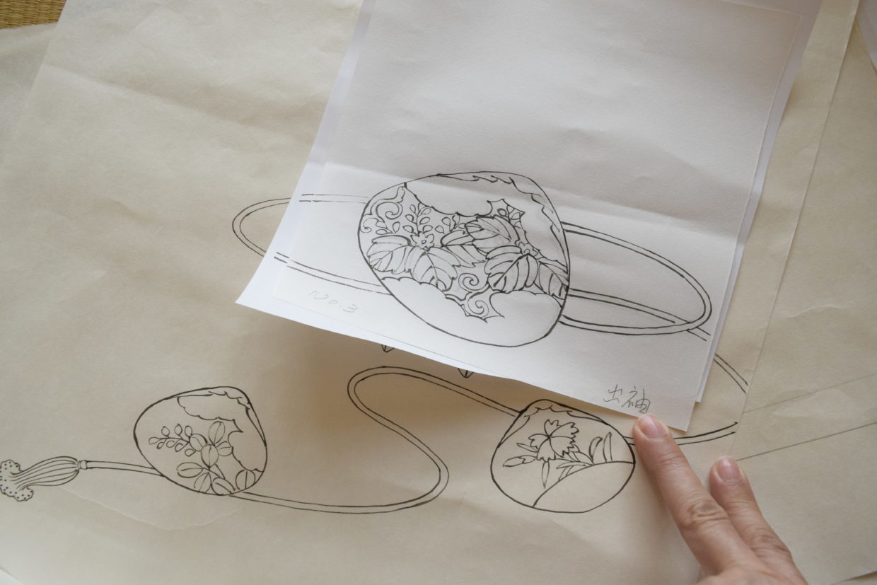 京都　今小路 あま宮　別誂え　附下　持込白生地　貝合わせ　