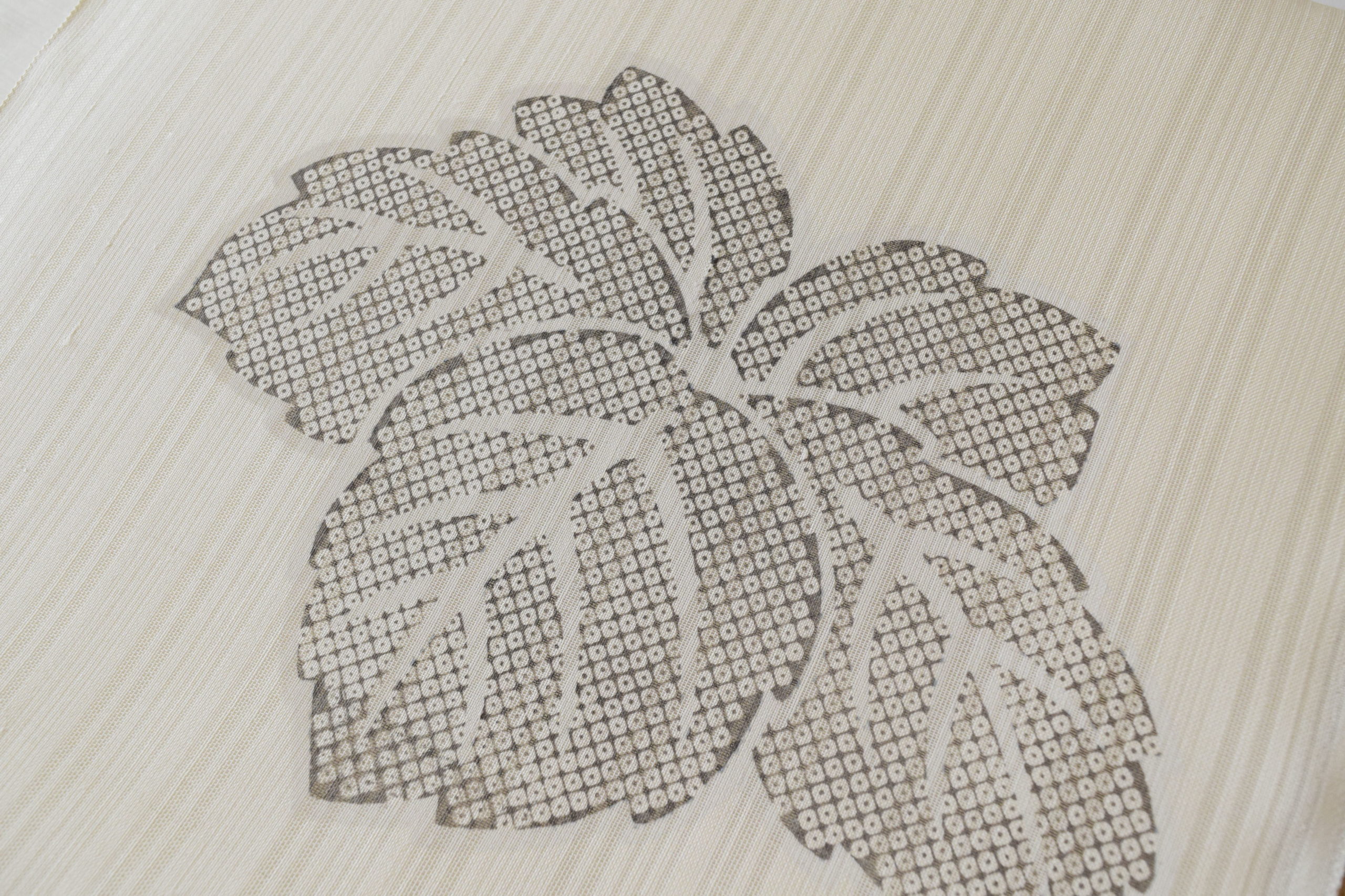 夏帯 蔦 今小路 あま宮 染の九寸名古屋帯 小千谷紬地 染め疋田