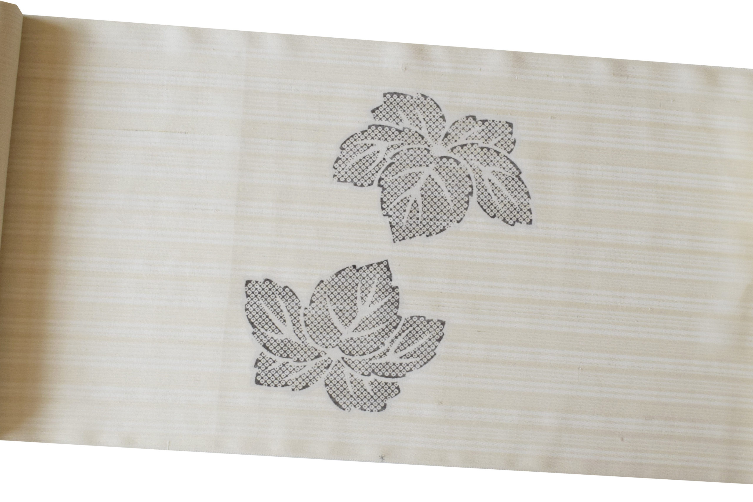 夏帯 蔦 今小路 あま宮 染の九寸名古屋帯 小千谷紬地 染め疋田