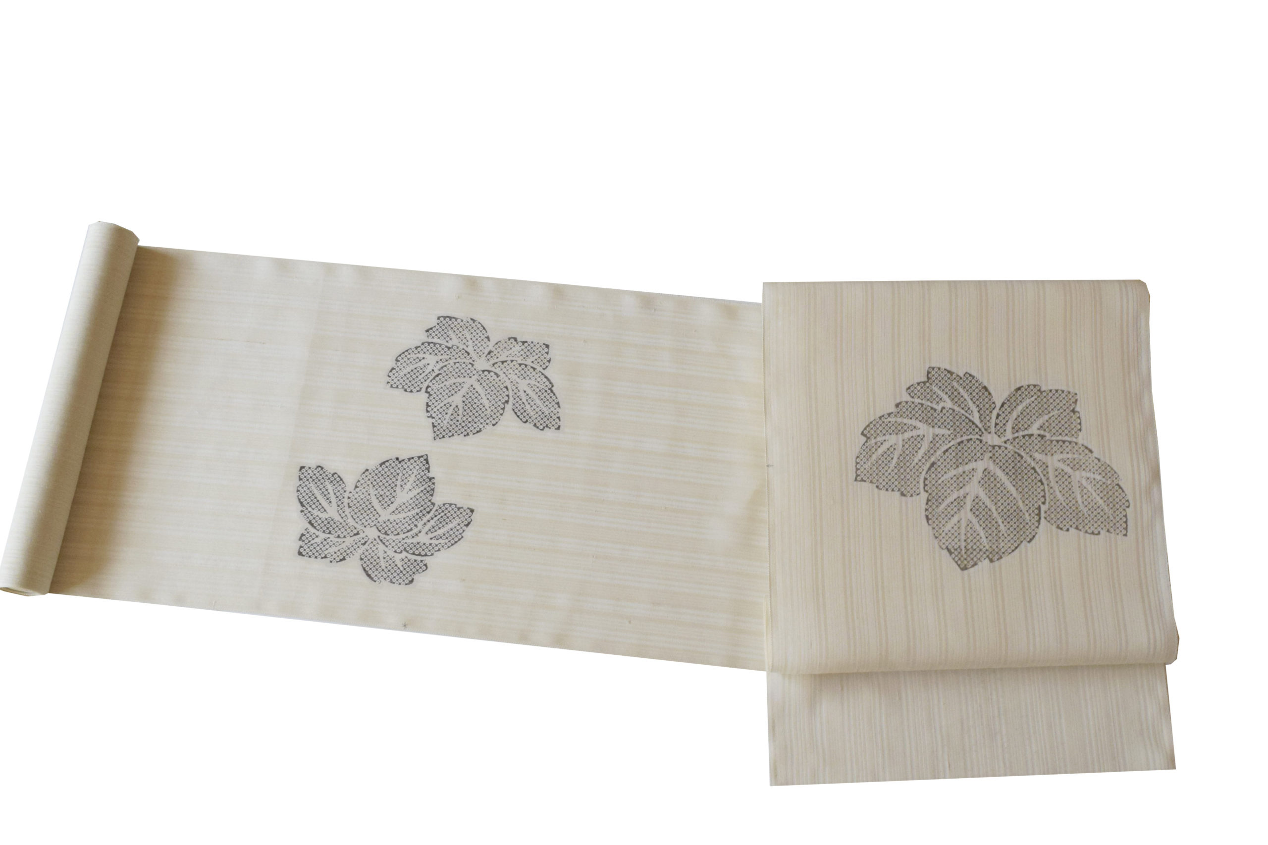 夏帯 蔦 今小路 あま宮 染の九寸名古屋帯 小千谷紬地 染め疋田